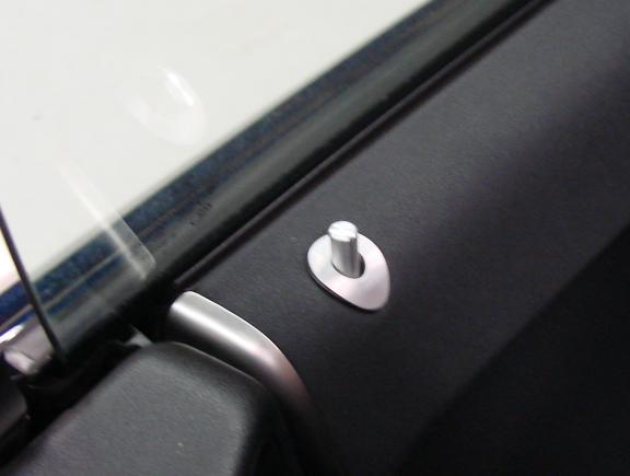 Decorative trim around door hinge pins