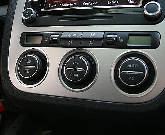 3 decorative rings for climate controls, aluminum