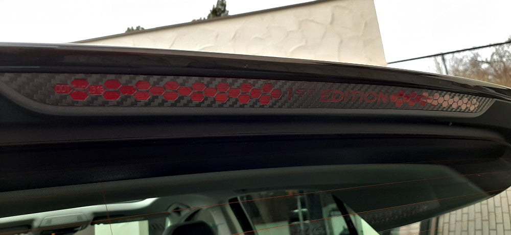 14. Aufkleber mit Schriftzug Bremslicht