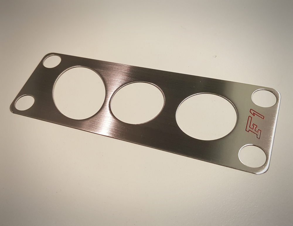 Decorative aluminum trim with engraving, switch unit F-430