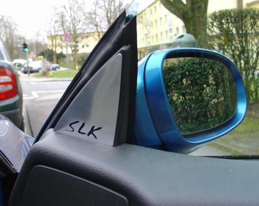 2 Zierblenden Spiegeldreieck mit SLK Logo