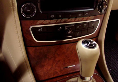 Decorative trim, control panel below the radio