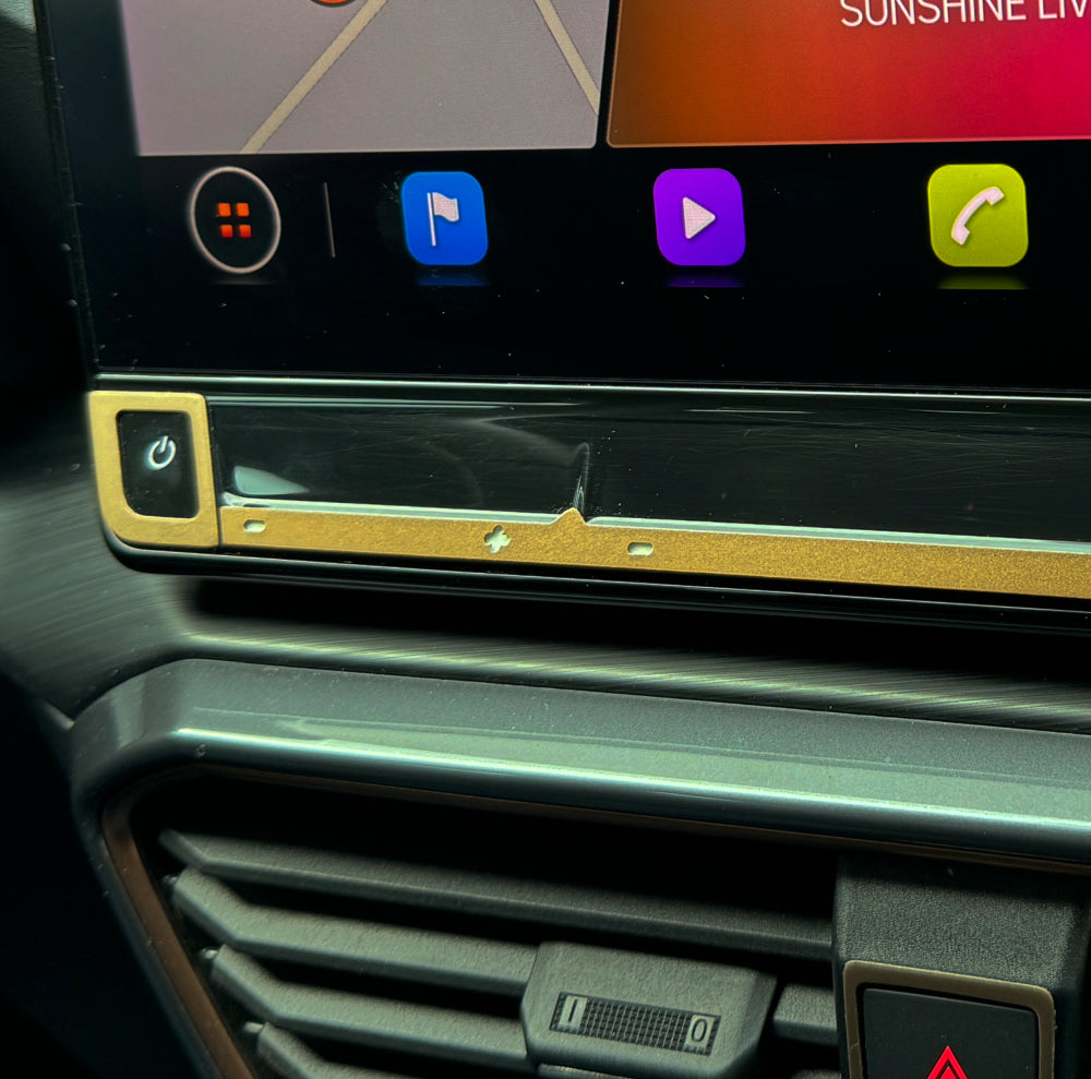 17. Decorative trim switch panel copper illuminated symbols