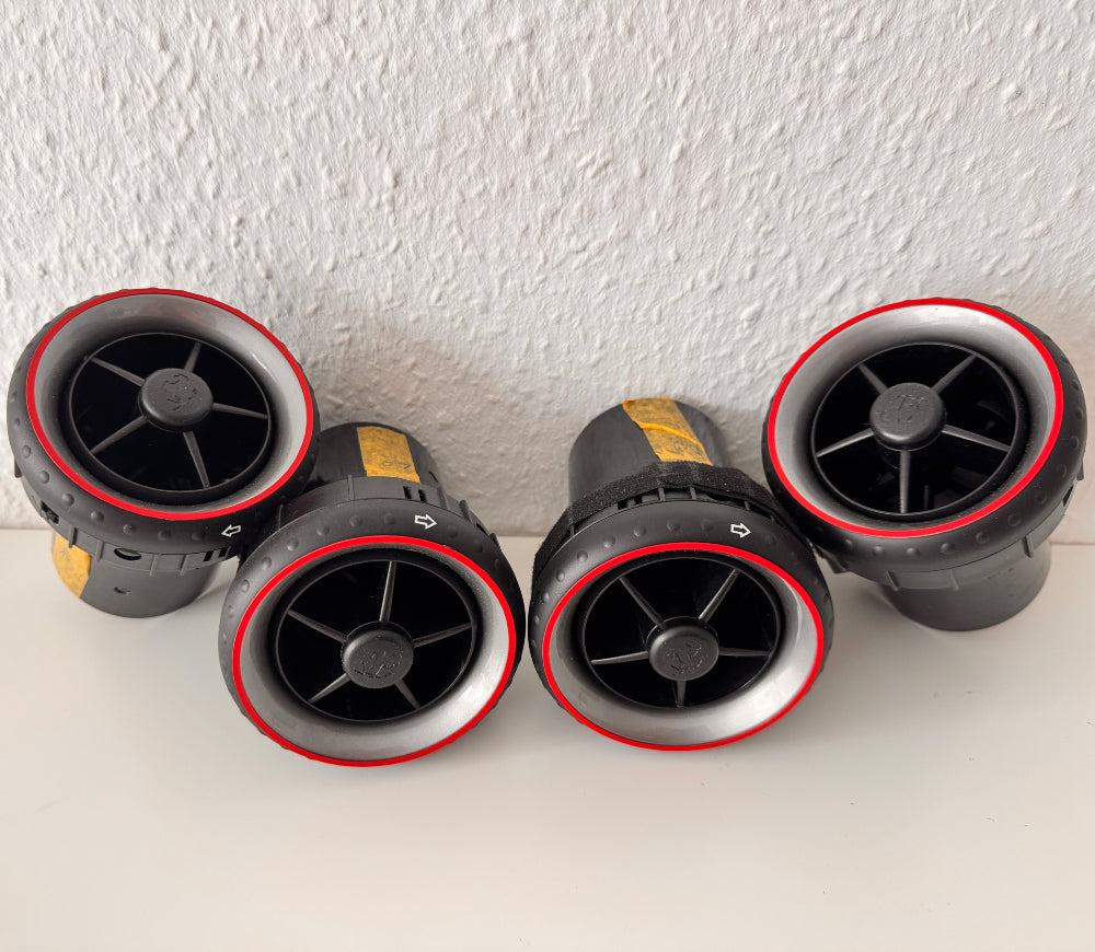 F599-012 Aluminum trim rings for air vents, red