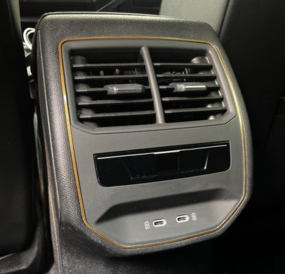 26. Large decorative trim, rear climate control, copper