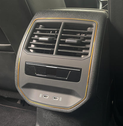 26. Large decorative trim, rear climate control, copper