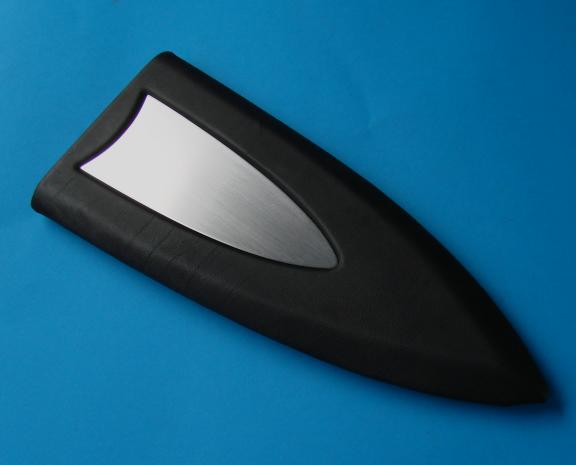 Armrest with aluminum trim