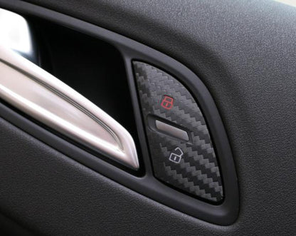 Carbon-look coating for door lock buttons