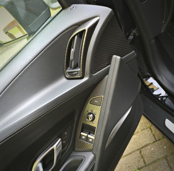 2 Zierblenden Fensterheber Echtcarbon