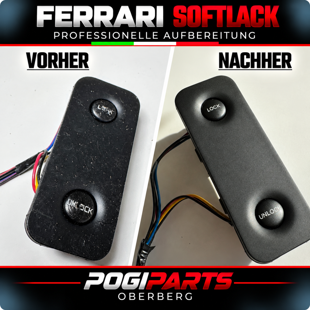 Soft-touch paint restoration for center console switches