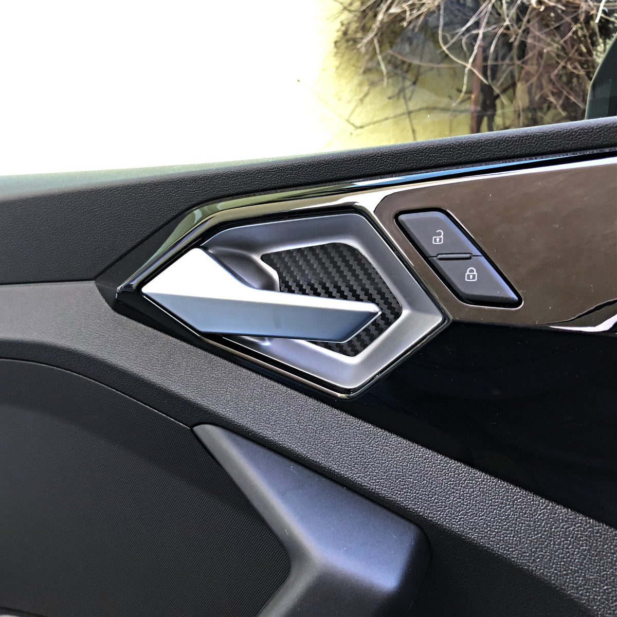 A119-021 Aluminium Einleger Türgriff Carbonoptik