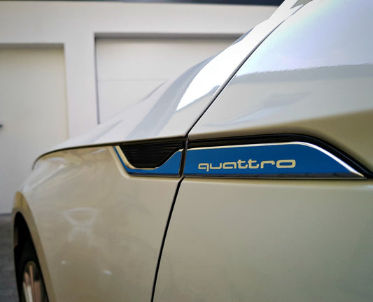 Dekor Kotflügel Blau mit Logo